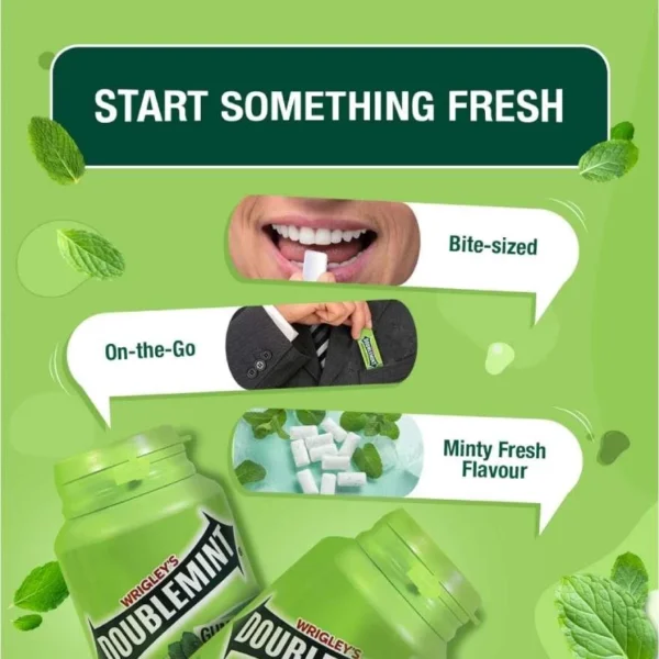 WRIGLEYS Doublemint Chewing Gum Peppermint Bottle 58g