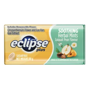 sg-11134201-7reqb-m2yjes0764m996.webp ECLIPSE PLUS Soothing Herbal Mints Loquat Pear Flavor 30g